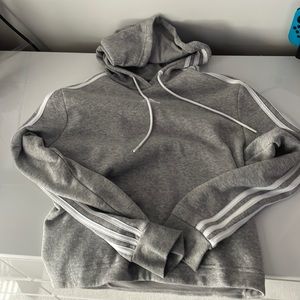 Adidas cropped gray hoodie S